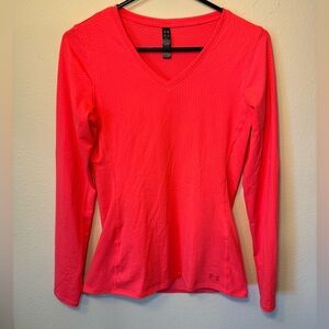 Under armor women’s cold‎ gear fitted neon long sleeve top size medium